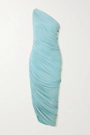 Blue Diana one-shoulder ruched stretch-jersey dress  NORMA KAMALI  NET-A-PORTER at Net a Porter